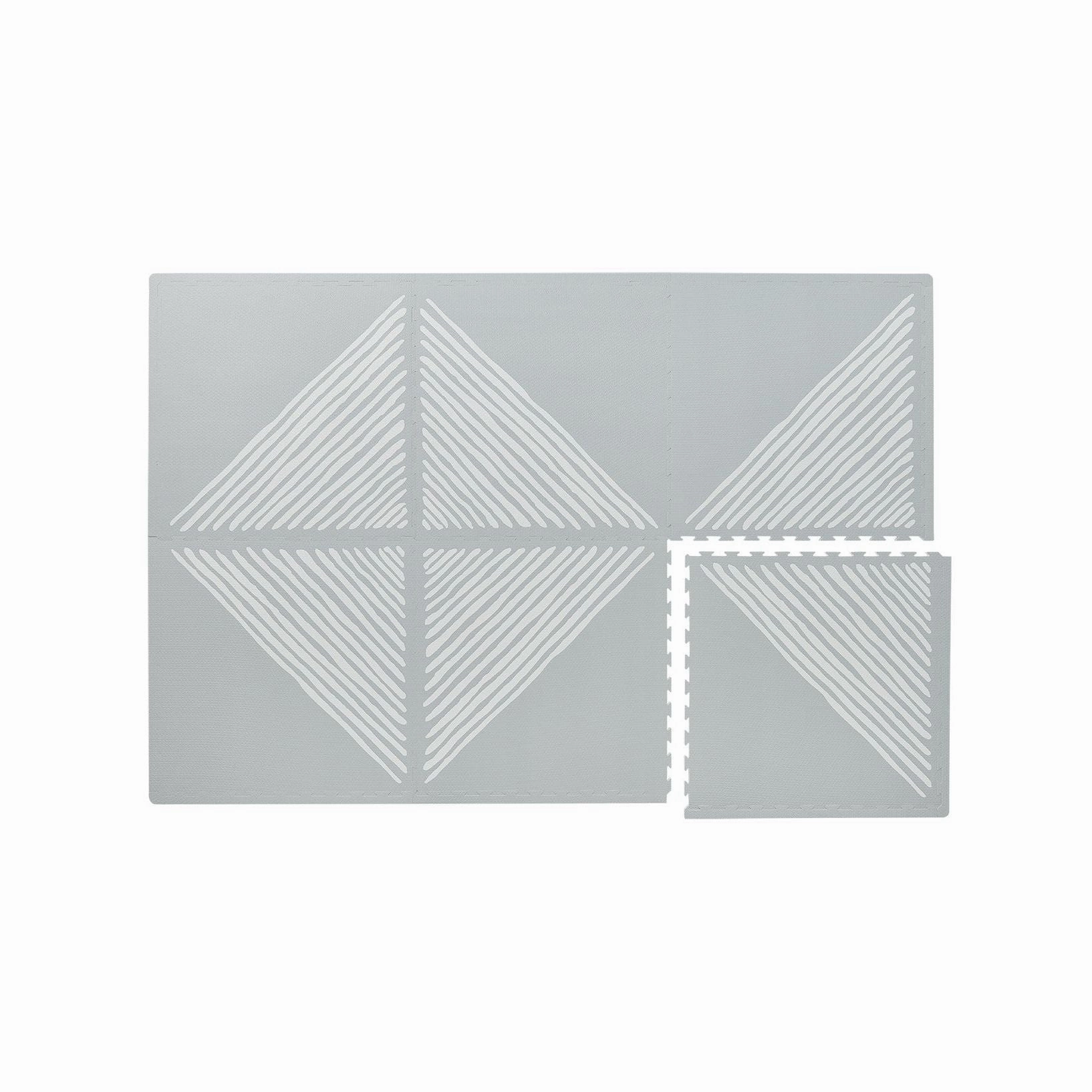 Toddlekind Prettier Puzzle Playmat Sandy Lines Stone 120x180cm - 6 Tiles & 12 Edging Borders