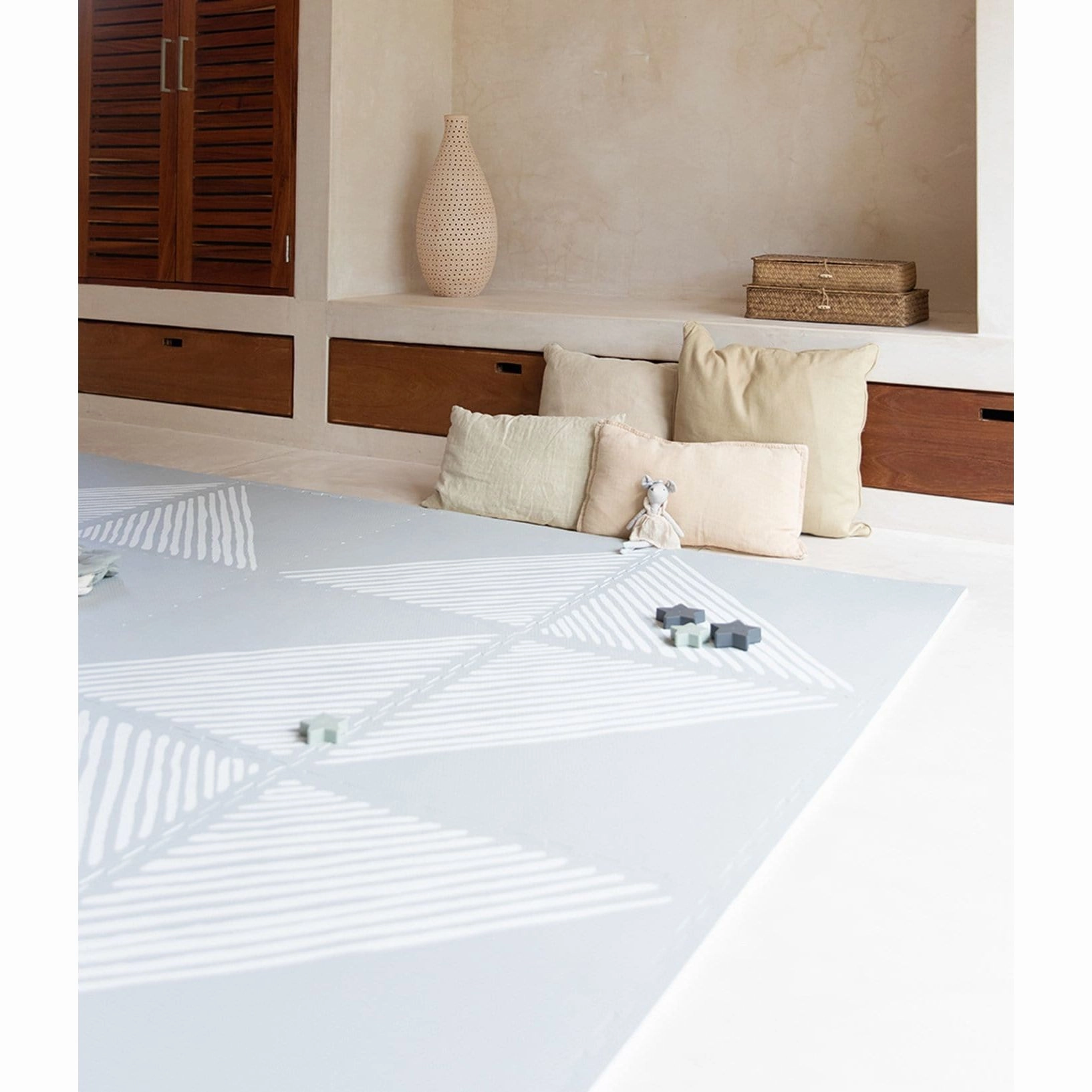 Toddlekind Prettier Puzzle Playmat Sandy Lines Stone 120x180cm - 6 Tiles & 12 Edging Borders