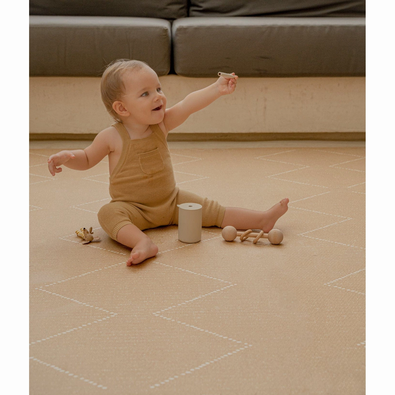 Toddlekind Prettier Puzzle Playmat Tulum Sandstone 120x180cm - 6 Tiles & 12 Edging Borders