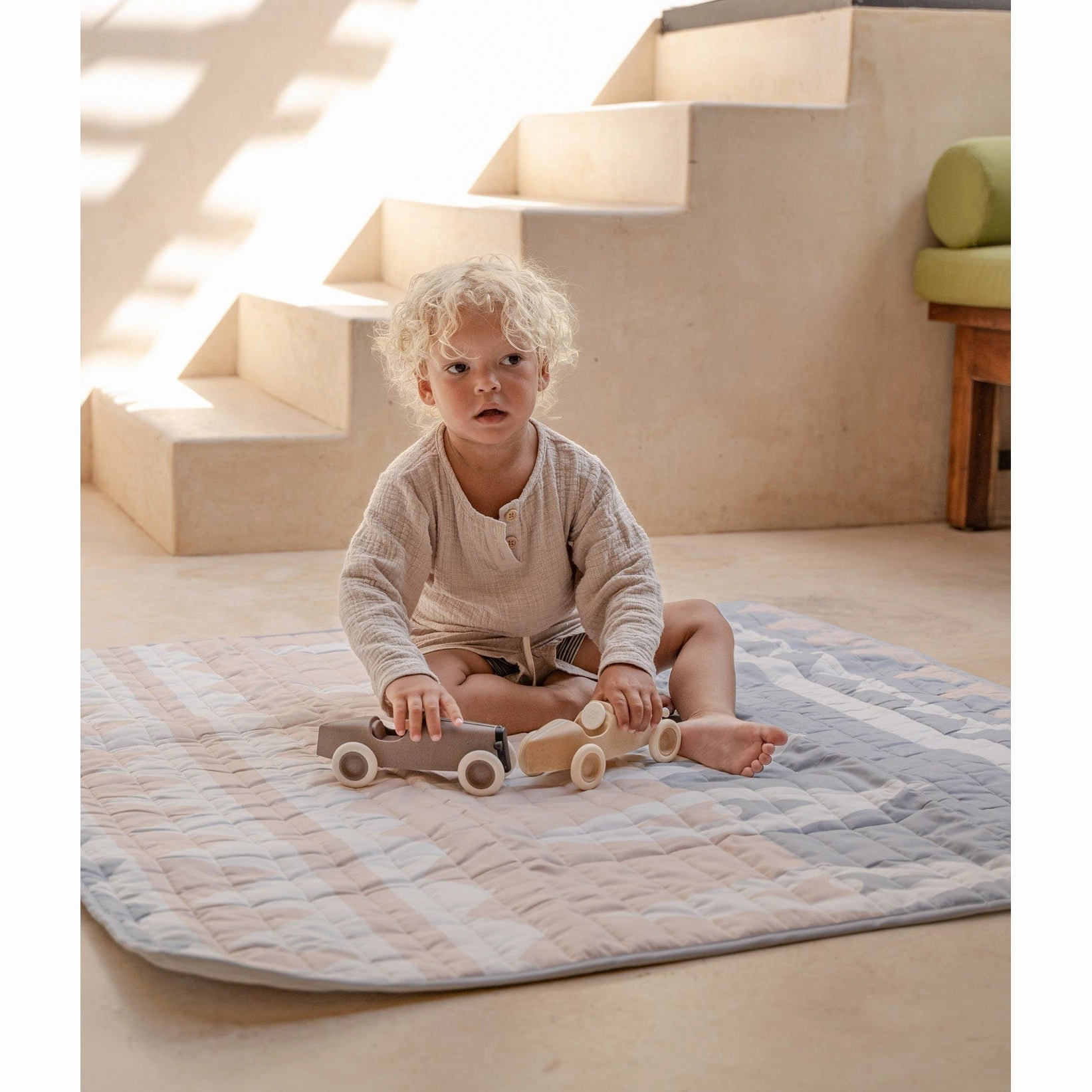 Toddlekind Waterproof Organic Travel Mat - Blush - 120x120cm
