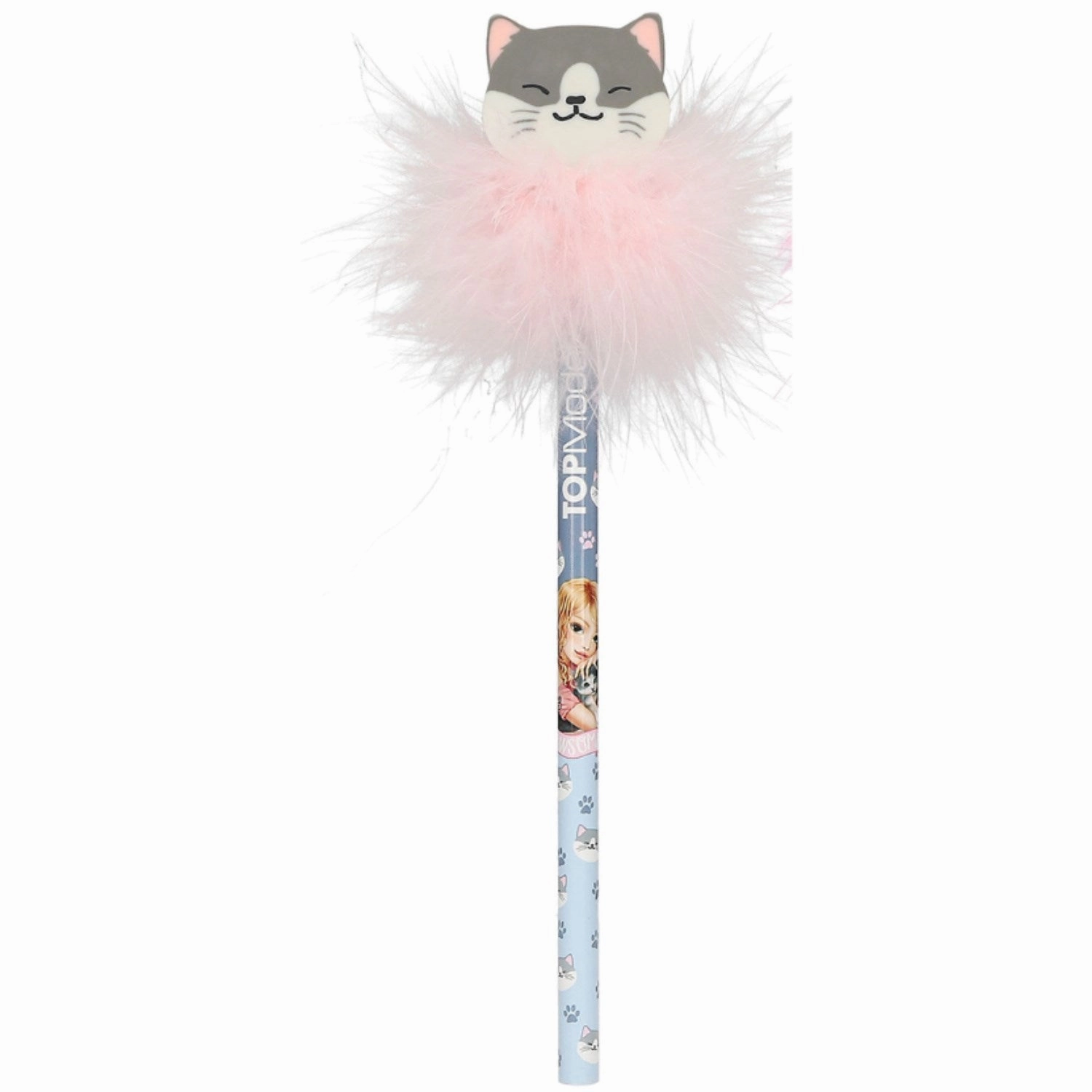 TOPModel Cat Love Pencil With Eraser-Topper Grey Cat