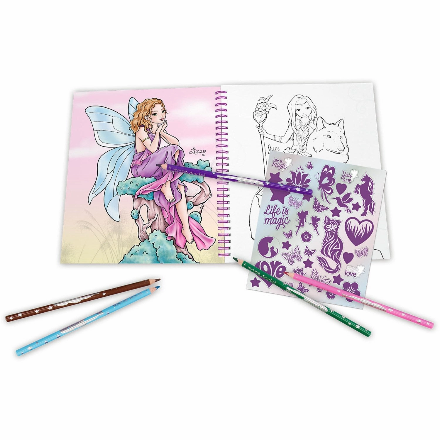 TOPModel Coloring Book M/Pailletter Fairy Love