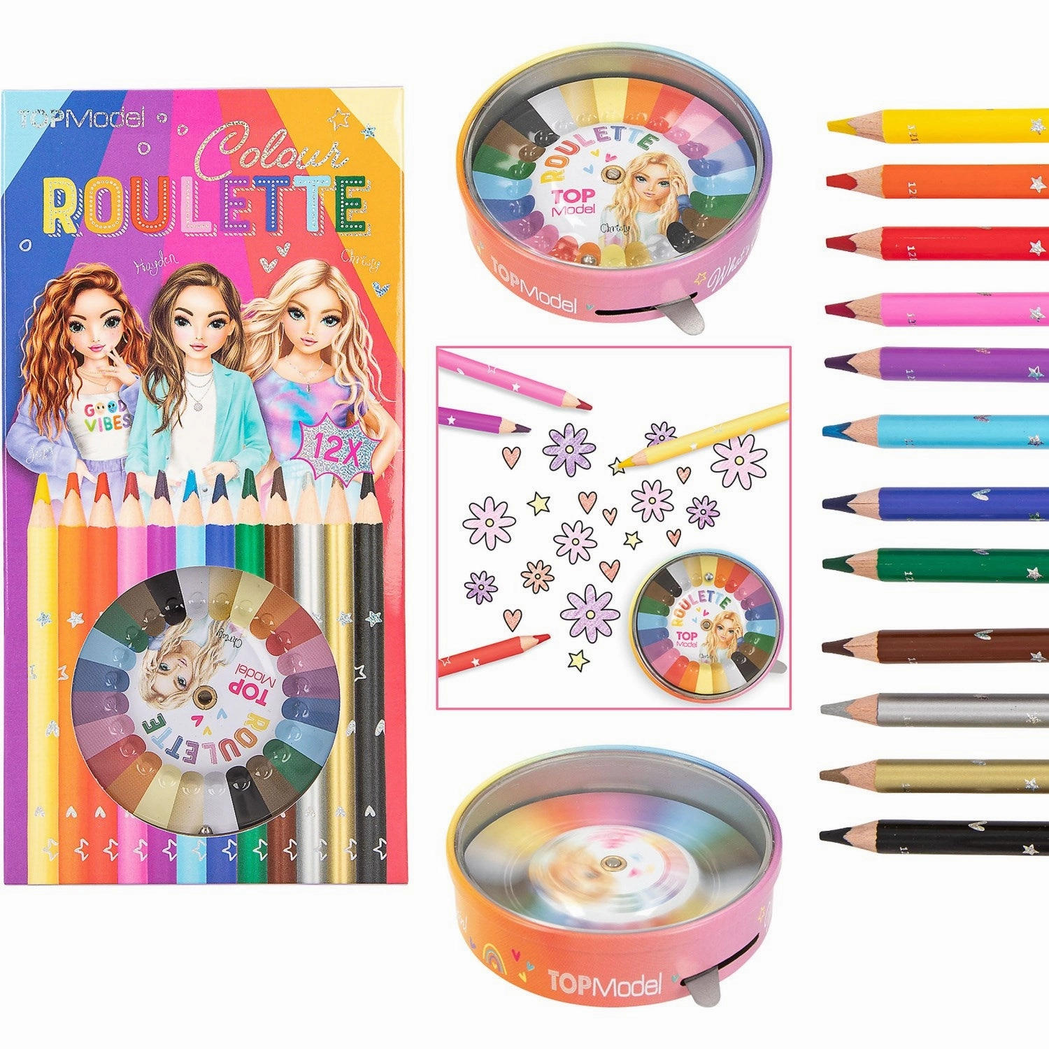 TOPModel Coloring Roulette   12 Crayons