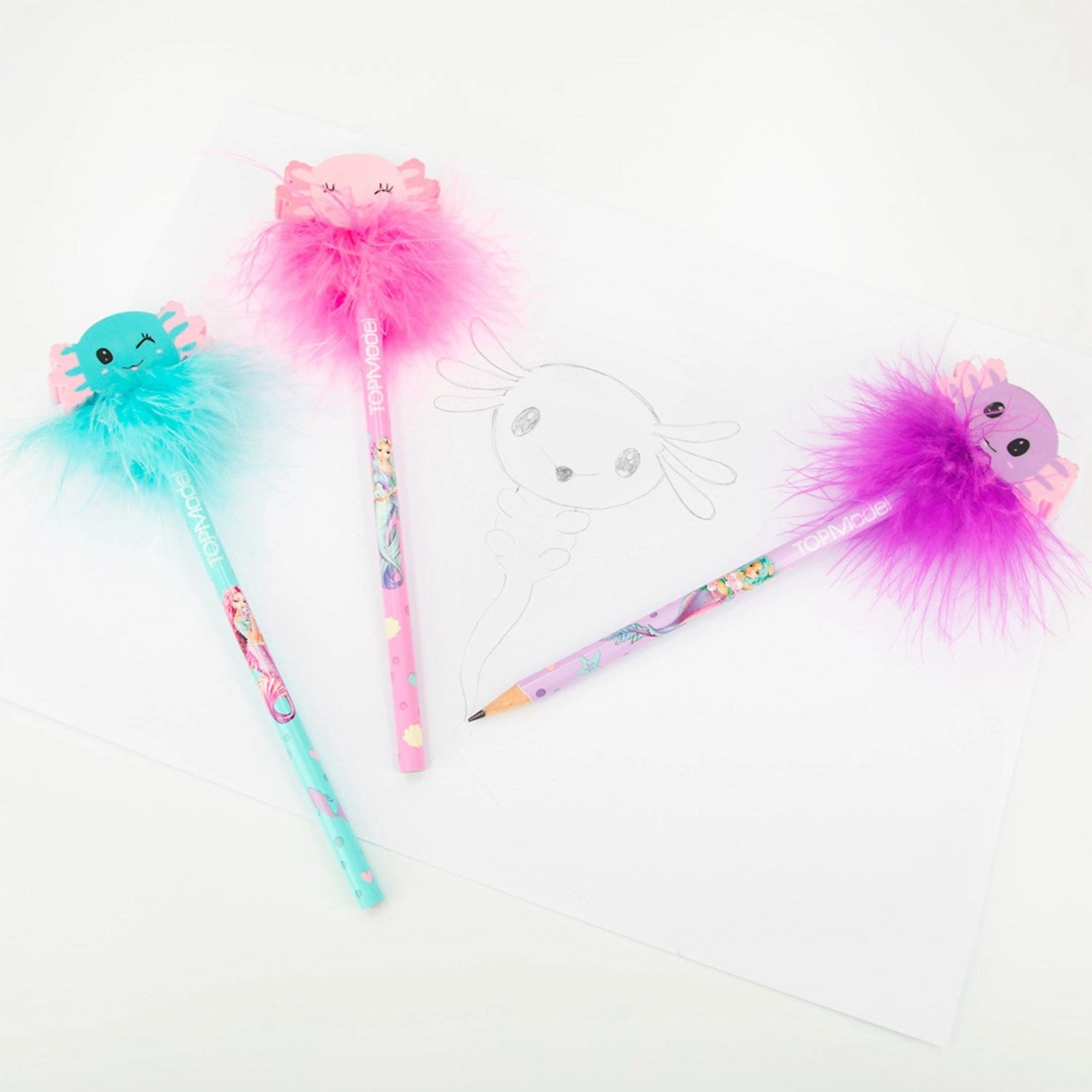 TOPModel TopModel Pencil With Eraser & Feather Mermaid