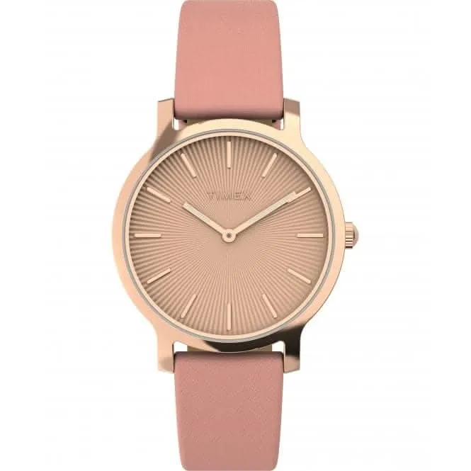Transcend Pink Leather Strap Watch TW2V66900