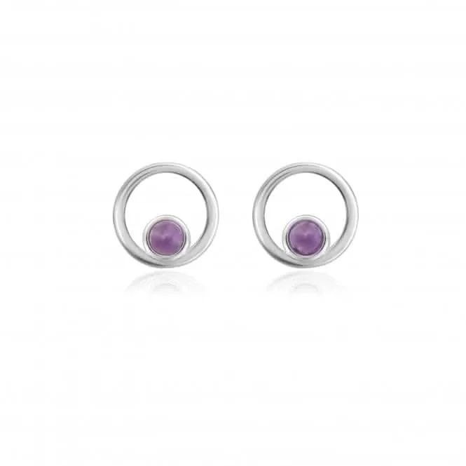 Treasure The Little Things Birthstone February Amethyst Silver Earrings 3835 Joma Jewellery