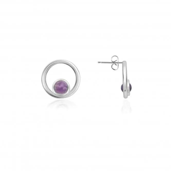 Treasure The Little Things Birthstone February Amethyst Silver Earrings 3835 Joma Jewellery