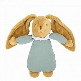 Trousselier Musical Bunny Fluffy 25cm Celadon Green Organic Cotton