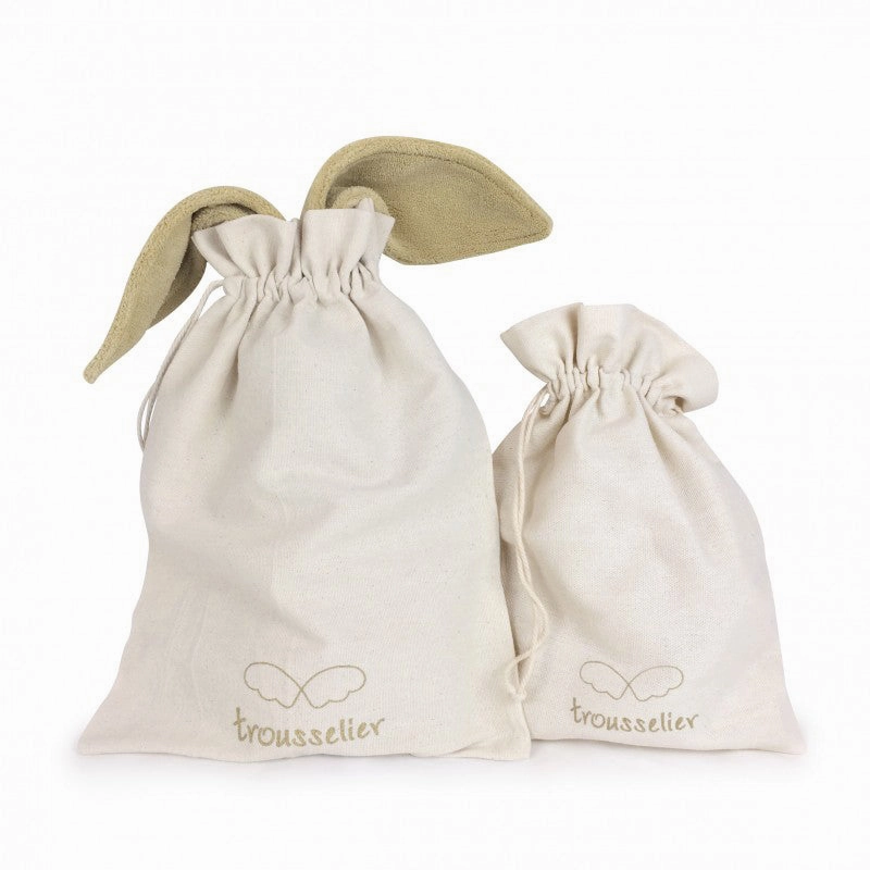 Trousselier Musical Bunny Fluffy 25cm Celadon Green Organic Cotton