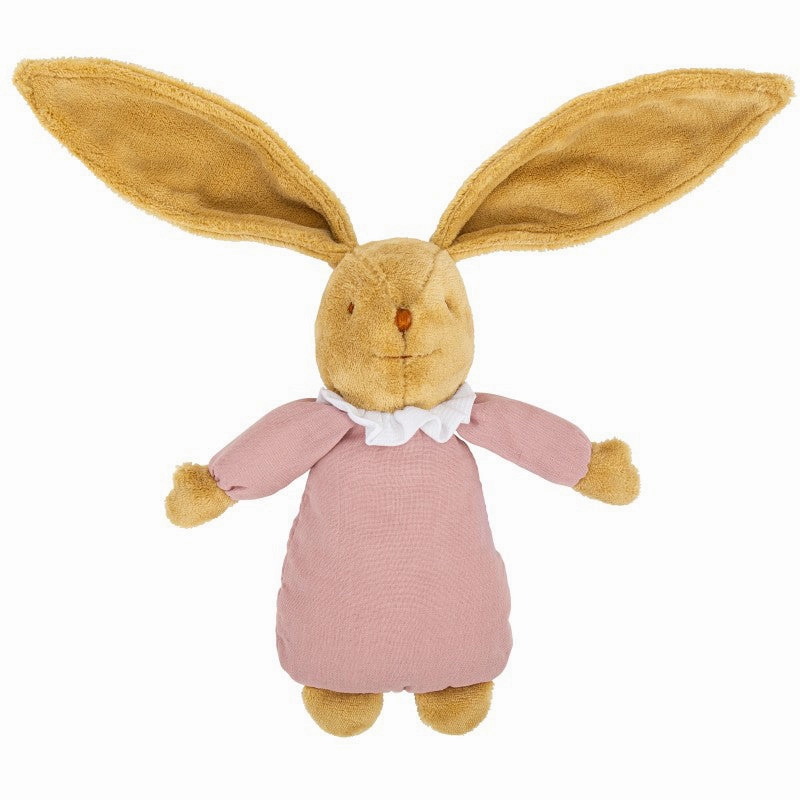 Trousselier Musical Bunny Fluffy 25cm Old Pink Organic Cotton