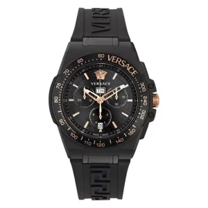 Versace Gents Greca Black Aluminous Watch VE7H00323