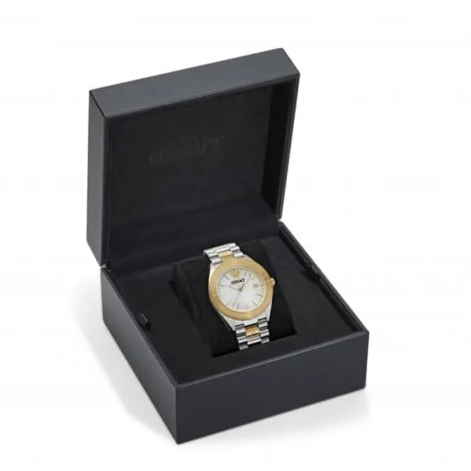 Versace Timeless V Dome White-Silver Sapphire Watch VE8E00424