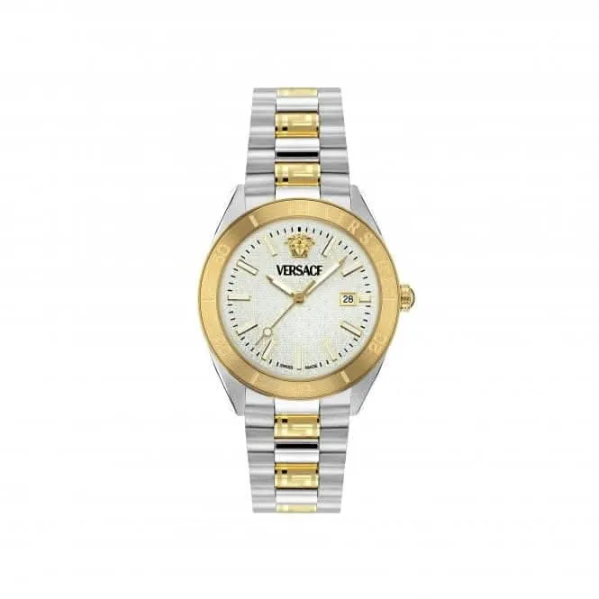 Versace Timeless V Dome White-Silver Sapphire Watch VE8E00424