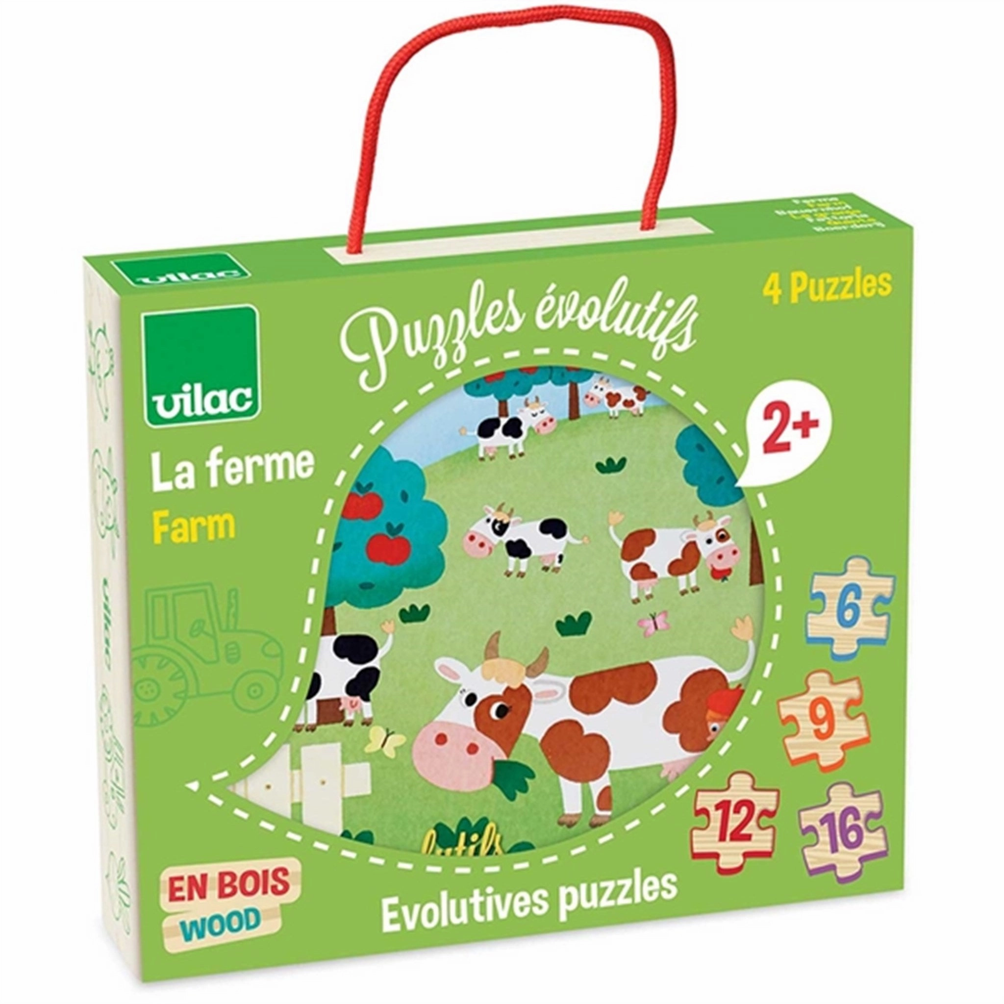 Vilac 4 Puzzle In Wooden Things At The Farm