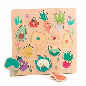 Vilac Knob Puzzle 12 brk Vegetables by Sarah Betz
