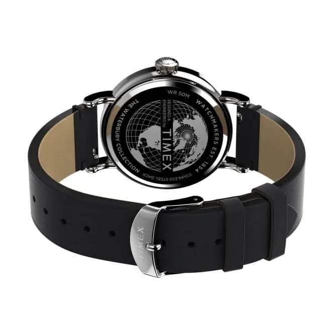 Waterbury Standard Black Leather Strap Watch TW2W20200