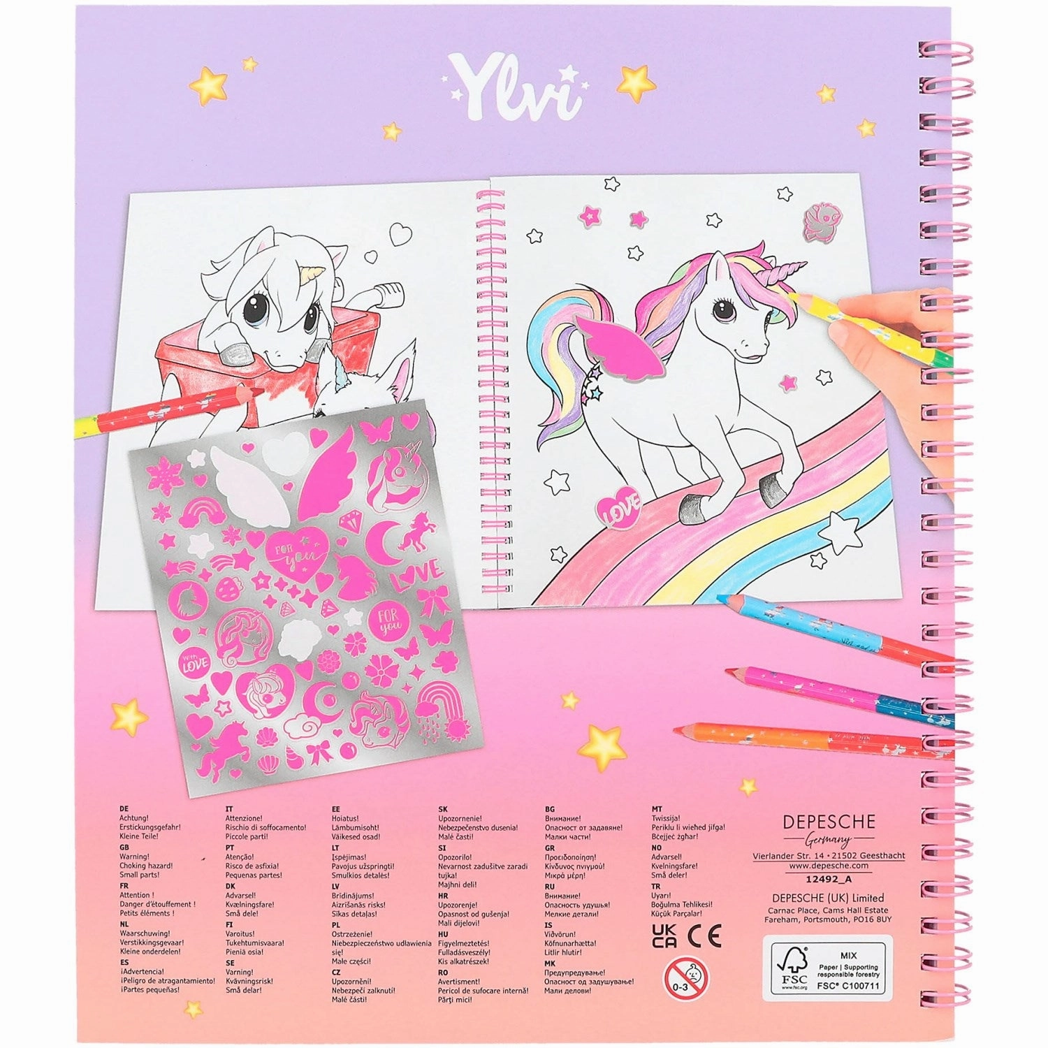 Ylvi coloring book w/sequins