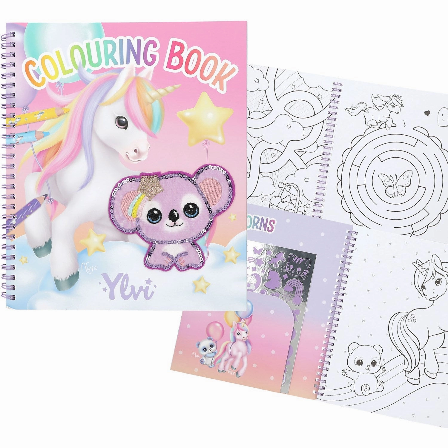 Ylvi Colouring Book With Unicorn And Sequins